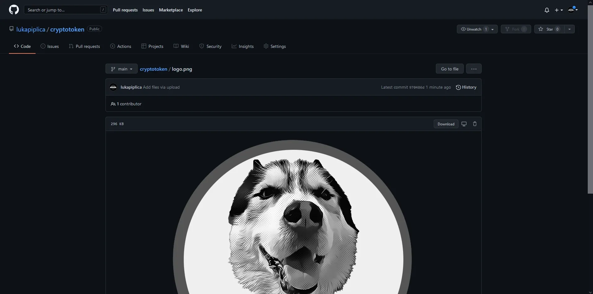 Hosting token visual assets on a public GitHub repository