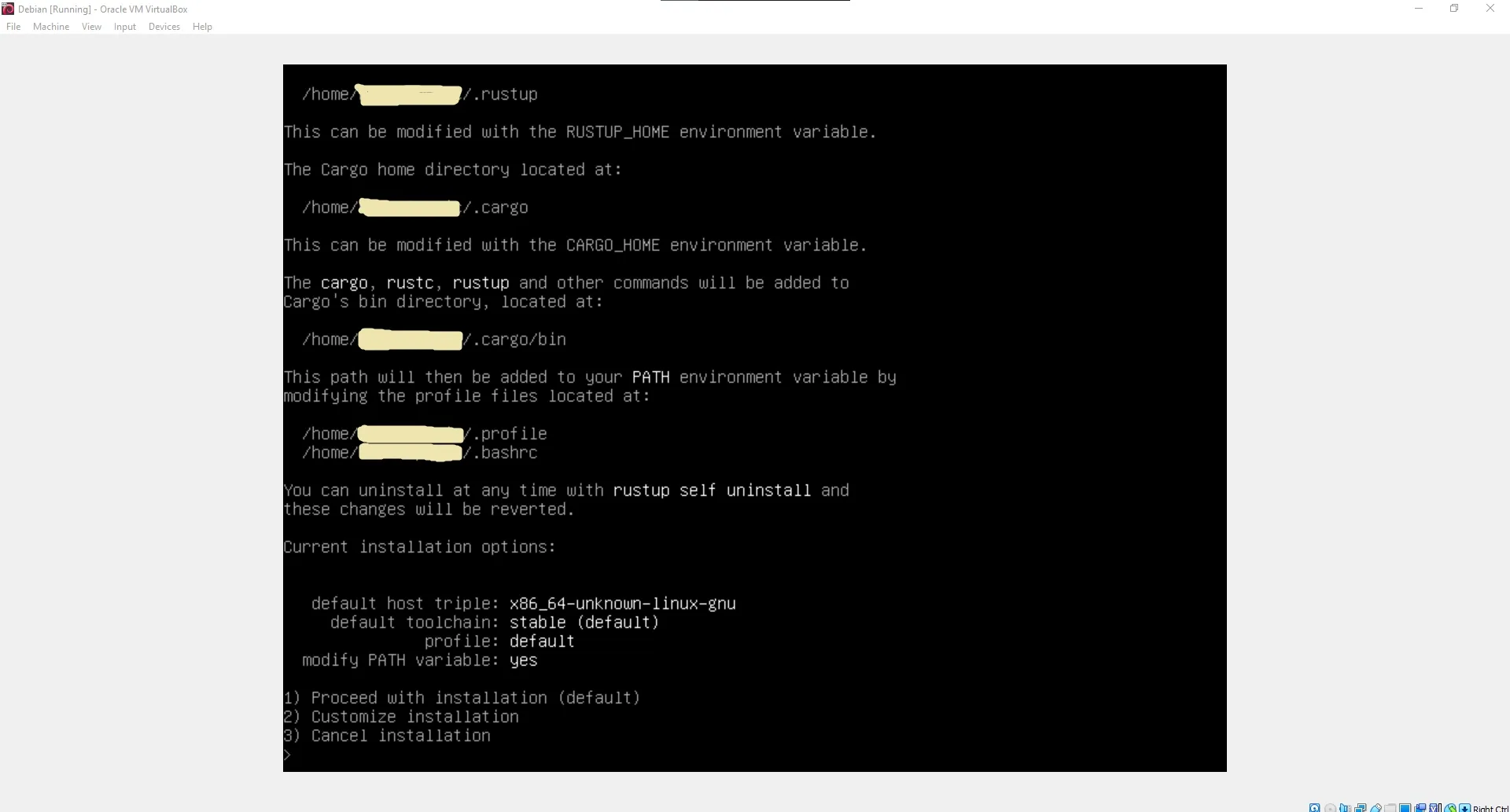 Rust compiler toolchain installation using rustup installer